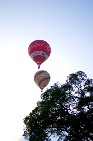 CHIANG MAI, THAILAND - NOV 26 : Balloon floating to sky during Thailand interantional balloon festival 2011 at Prince Royal's college in Chiang Mai, Thailand on Nov 26, 2011.のeditorial素材