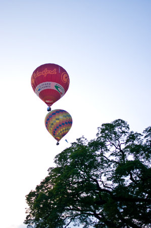 CHIANG MAI, THAILAND - NOV 26 : Balloon floating to sky during Thailand interantional balloon festival 2011 at Prince Royal's college in Chiang Mai, Thailand on Nov 26, 2011.のeditorial素材