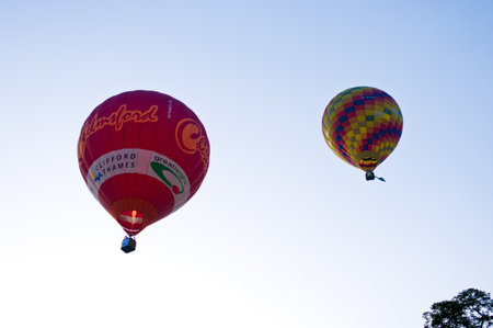 CHIANG MAI, THAILAND - NOV 26 : Balloon floating to sky during Thailand interantional balloon festival 2011 at Prince Royal's college in Chiang Mai, Thailand on Nov 26, 2011.のeditorial素材