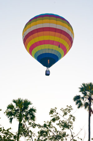 CHIANG MAI, THAILAND - NOV 27 : Balloon floating to sky during Thailand interantional balloon festival 2011 at Prince Royal's college in Chiang Mai, Thailand on Nov 27, 2011.のeditorial素材