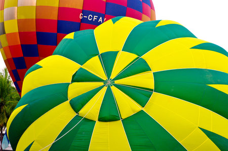 CHIANG MAI, THAILAND - NOV 27 : Fill hot air in balloon during Thailand balloon festival 2011 at Prince Royal's college in Chiang Mai, Thailand on Nov 27, 2011.のeditorial素材