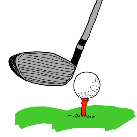Golf game, Golf illustrations in sketch styleの写真素材