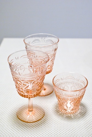 Nice vintage clear glass on tableの写真素材