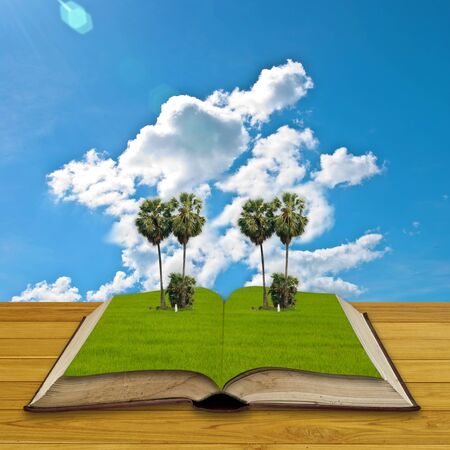Open book to the world, Adventure conceptの写真素材