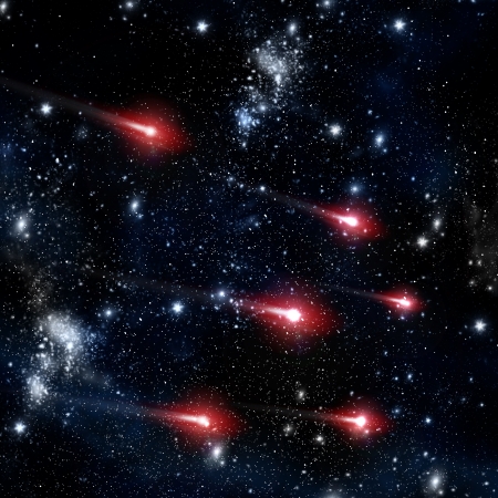 Comet flying in the deep space