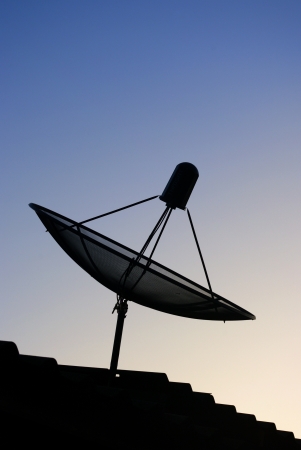 Satellite dish on top roofの写真素材