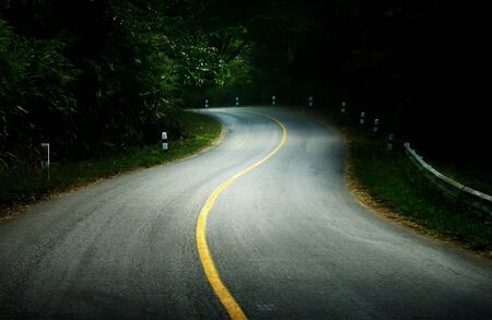 Winding road in Thailandの写真素材