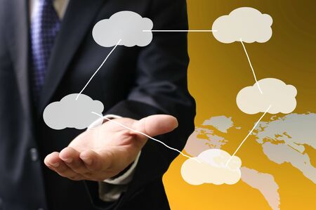 Businessman show cloud computing conceptの写真素材