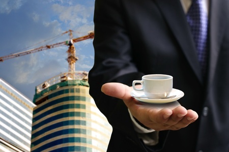 Coffee break for the owner , Relax conceptの写真素材