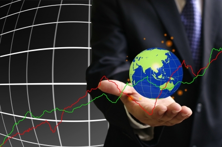 Global economy growth up chart conceptの写真素材