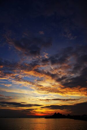Nice sunset sky with nice cloud at Kho Loy, Siracha, Chonburi, Thailandの写真素材