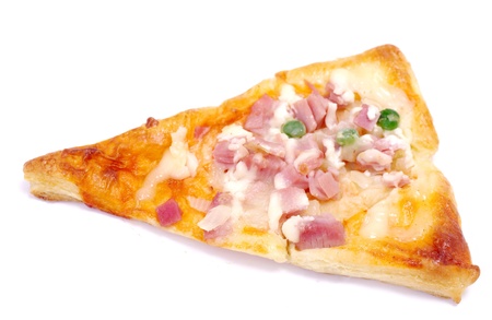 Pizza isolated on white backgroundの写真素材