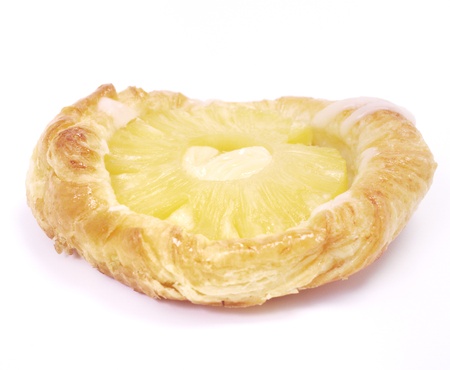 Pineapple pie isolated on white backgroundの写真素材