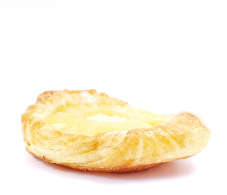 Pineapple pie isolated on white backgroundの写真素材