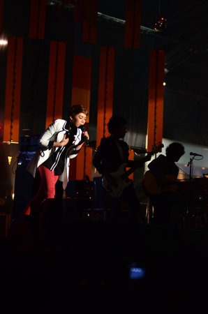 NONTABURI, THAILAND  - OCTOBER 4 : Da Endorphine singer singing in Grammy Wonderland concert on 4 October 2012 at IMPACT Challenger, Nontaburi, Thailandのeditorial素材