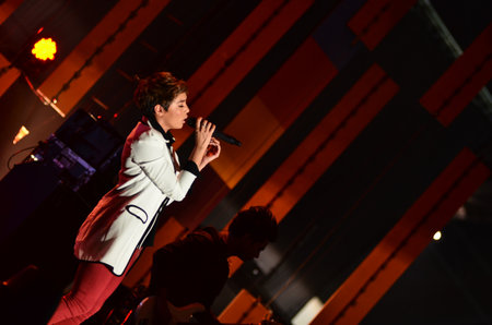 NONTABURI, THAILAND  - OCTOBER 4 : Da Endorphine singer singing in Grammy Wonderland concert on 4 October 2012 at IMPACT Challenger, Nontaburi, Thailandのeditorial素材