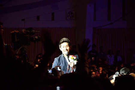 BANGKOK, THAILAND  NOV 18 : Boy Peacemaker or Anuwat Sanguansakphakdee Christian singer singing and show in Crossover Live  Concert on 18 November 2012 at Bangkok Christian College, Bangkok, Thailandのeditorial素材