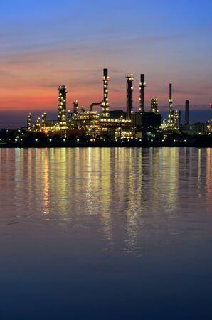 Sunrise scene of Oil refinery, Bangkok, Thailandの写真素材
