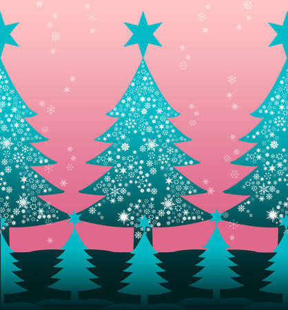 Christmas tree with snow backgroundの写真素材