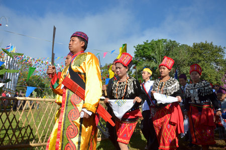 CHIANG MAI, THAILAND - DECEMBER 5 : Manau traditional event of Kachinのeditorial素材