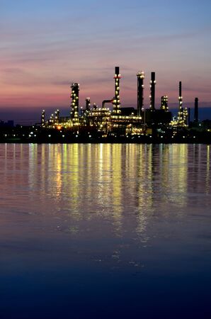 Sunrise scene of Oil refinery, Bangkok, Thailandの写真素材