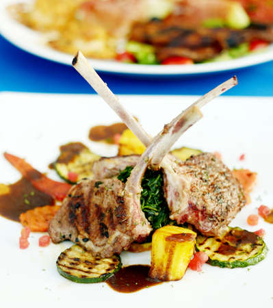 Lamb steak, Italian cuisne conceptの写真素材
