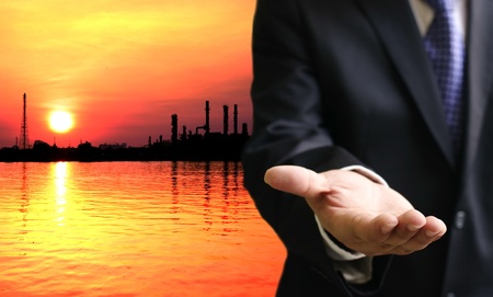 Businessman ask the power cost, Bill from energy business conceptの写真素材