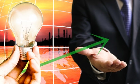 Growth of power consumption trend conceptの写真素材
