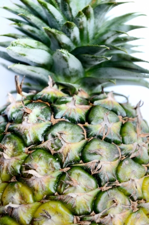 Pineapple close up on white backgroundの写真素材