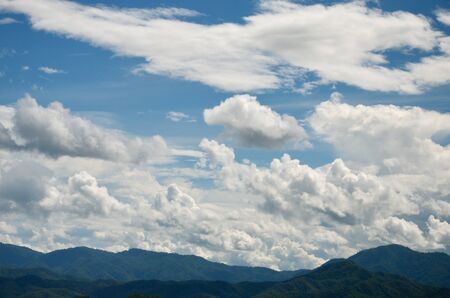 Cloud in the sky with mountain backgroundの写真素材