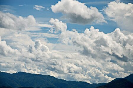 Cloud in the sky with mountain backgroundの写真素材