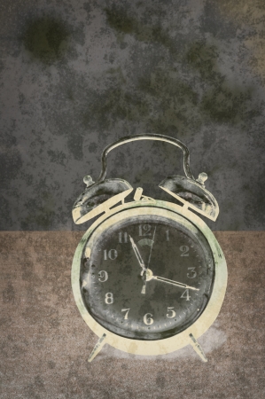 Alarm clock in negative style, Time over conceptの写真素材