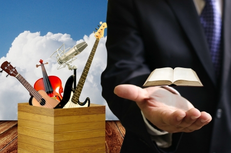 Teacher share the musical knowledge, Music school conceptの写真素材