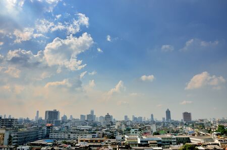 Bangkok cityscape with nice blue skyの写真素材