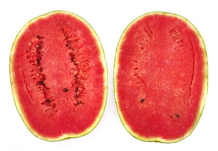 Watermelon isolated on white background, Studio shotの写真素材