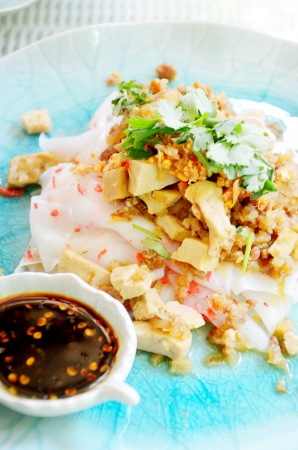 Native style of Tofu noodle tube, Thai foodの写真素材