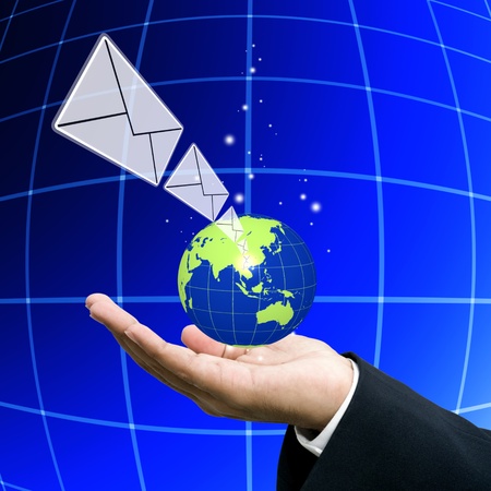 Report from the email, Globalization conceptの写真素材