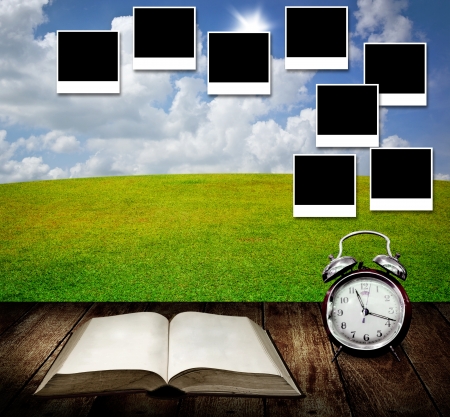 Time to write diary and capture good memories in photo framesの写真素材
