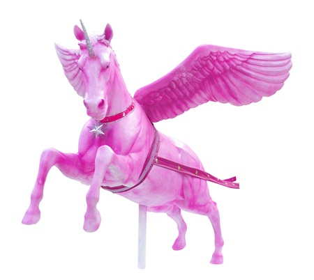 Pink perseus horse statue isolatedの写真素材