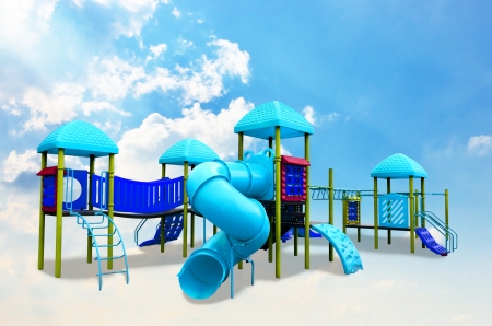 Colorful children s playground on the clouds の写真素材