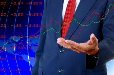 Senior businessman analyst the stock exchange dataの写真素材