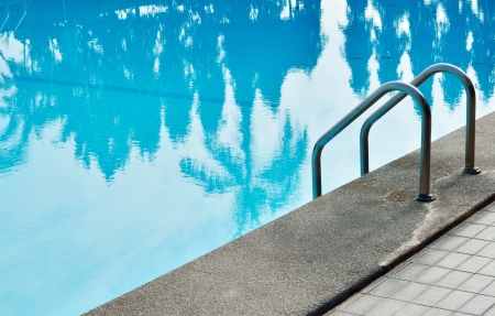 Swimming pool with nice gardenの写真素材