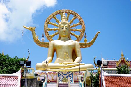 Big Buddha on the top hill at Samui island, Thailandの写真素材