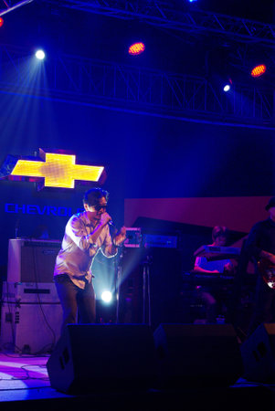 BANGKOK, THAILAND - JULY 28 : Po Yokee Playboy band play mini concert on 28 July 2012 at Siam Paragon Bangkok, Thailandのeditorial素材