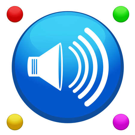 Volume icon button vector with 4 color background included のイラスト素材