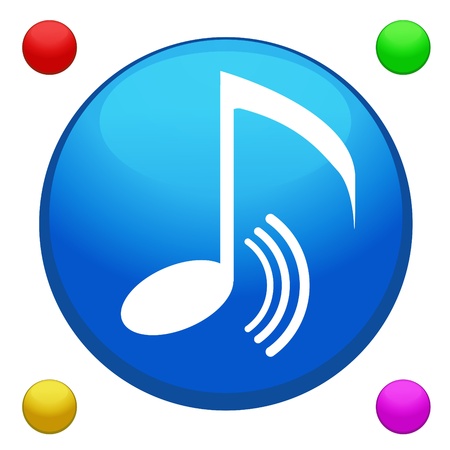 Music icon button vector with 4 color background included のイラスト素材