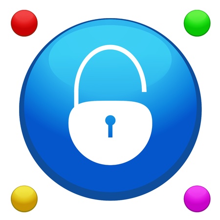 Unlock icon button vector with 4 color background included のイラスト素材
