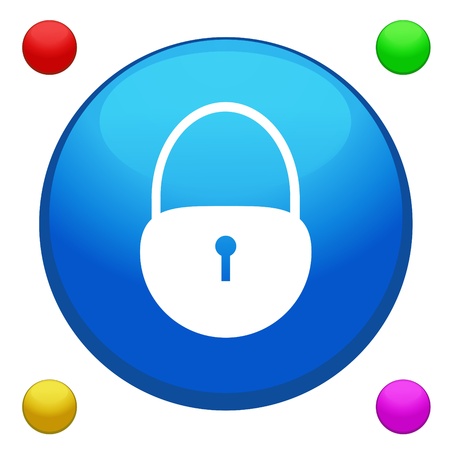 Lock icon button vector with 4 color background included のイラスト素材