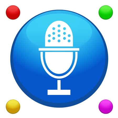 Microphone icon button vector with 4 color background included のイラスト素材