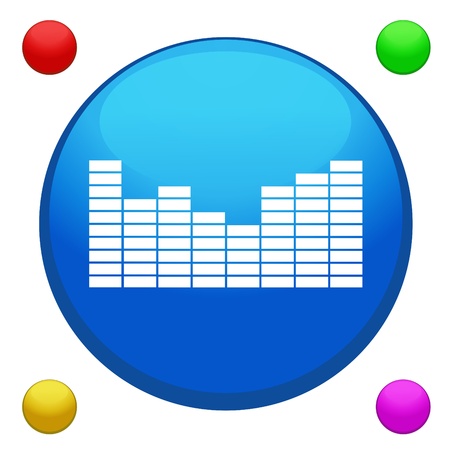 Equalizer icon button vector with 4 color background included のイラスト素材